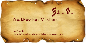 Zsatkovics Viktor névjegykártya